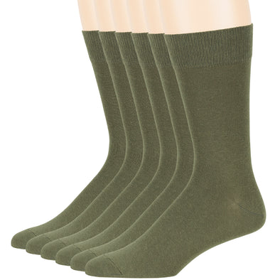 men-cotton-socks-6-pack-crew-large-10-13-olive-green