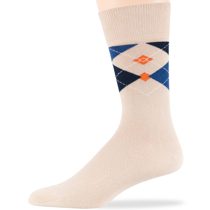 men-cotton-dress-socks-6-pack-large-patterned-argyle-light-beige-10-13