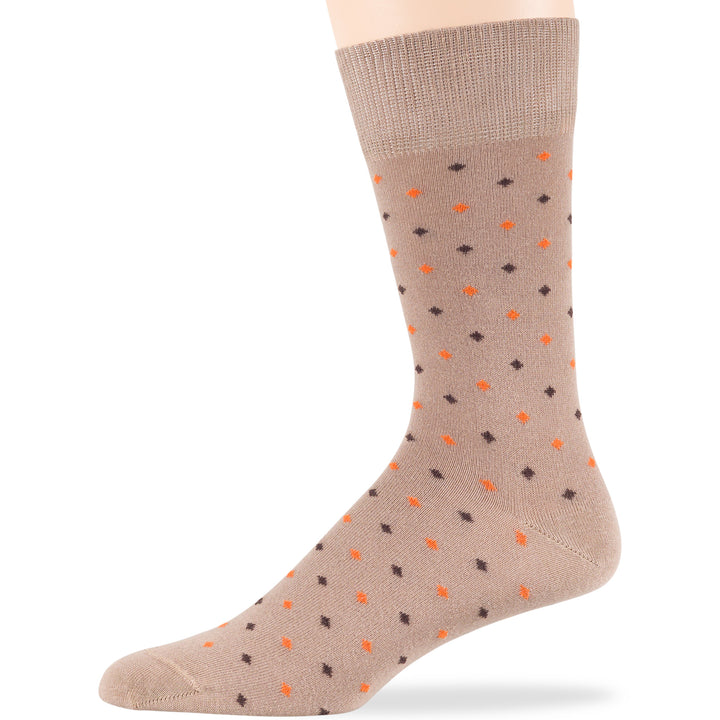 men-cotton-dress-socks-6-pack-large-argyle-polka-dot-stripes-beige