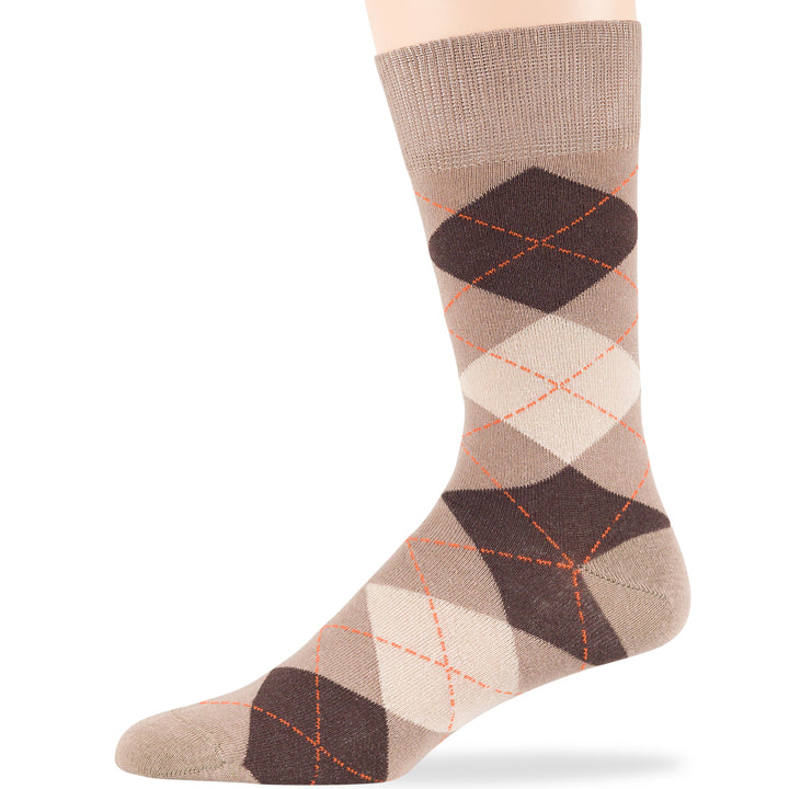 men-cotton-dress-socks-6-pack-large-argyle-polka-dot-stripes-beige