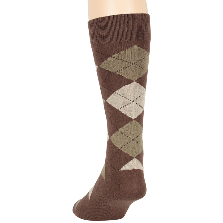 men-cotton-dress-socks-6-pack-crew-large-10-13-argyle-patterned-brown