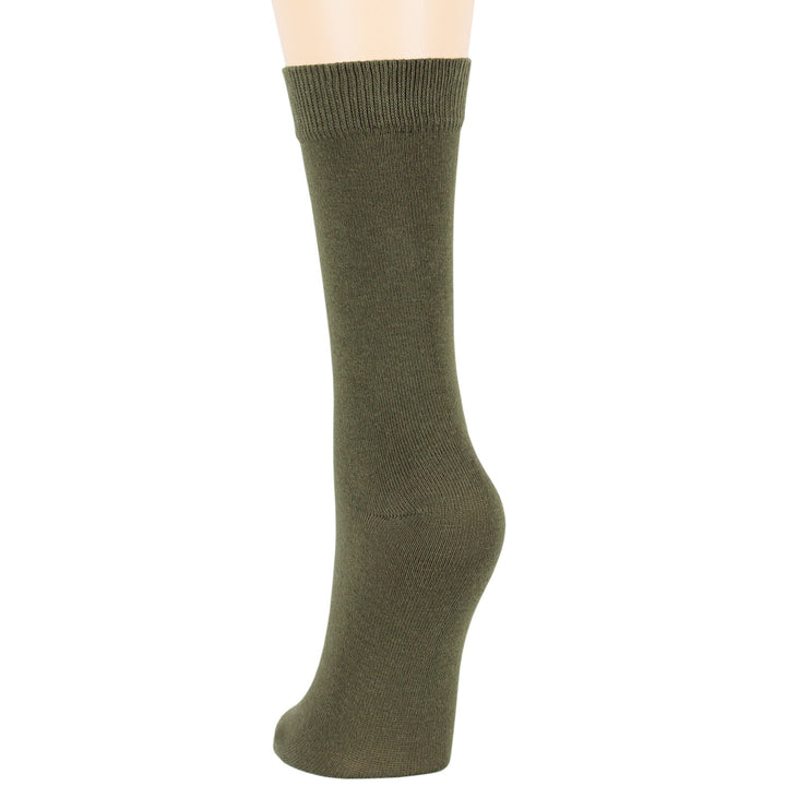 women-cotton-socks-4-pack-large-10-12-crew-brown-olive-green-khaki-light-beige