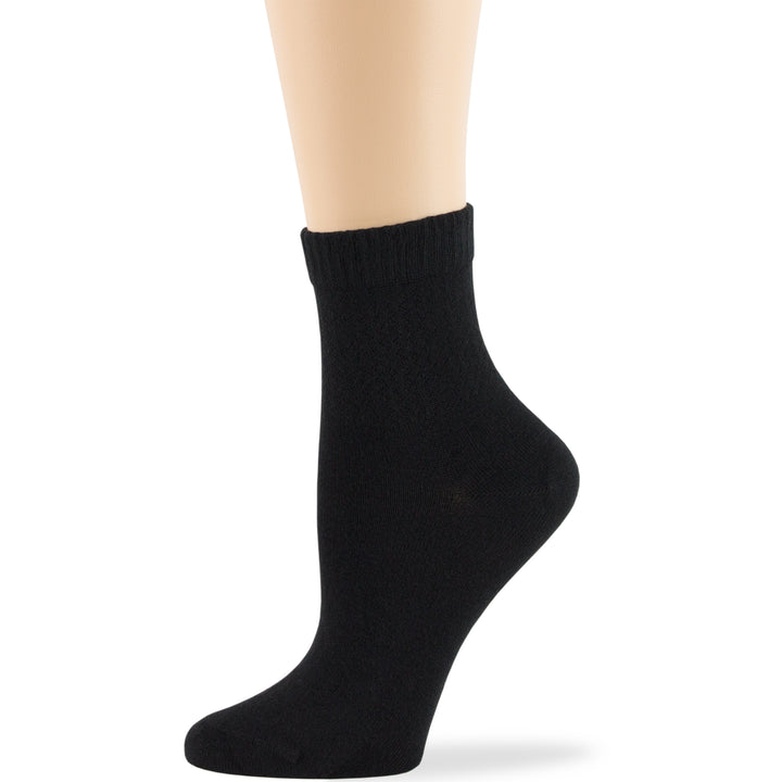 women-bamboo-diabetic-ankle-sock-thin-soft-breathable-seamless-non-binding-4 pairs-large-black