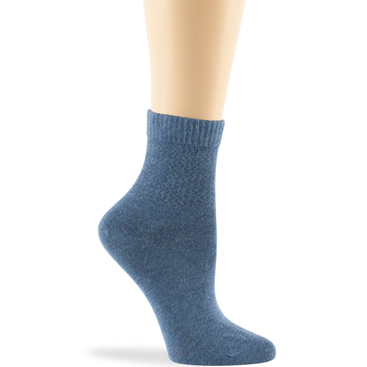 women-bamboo-diabetic-ankle-sock-thin-soft-breathable-seamless-non-binding-4 pairs-large-denim-blue