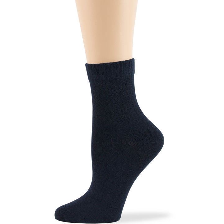 women-bamboo-diabetic-ankle-sock-thin-soft-breathable-seamless-non-binding-4 pairs-large-dark-navy