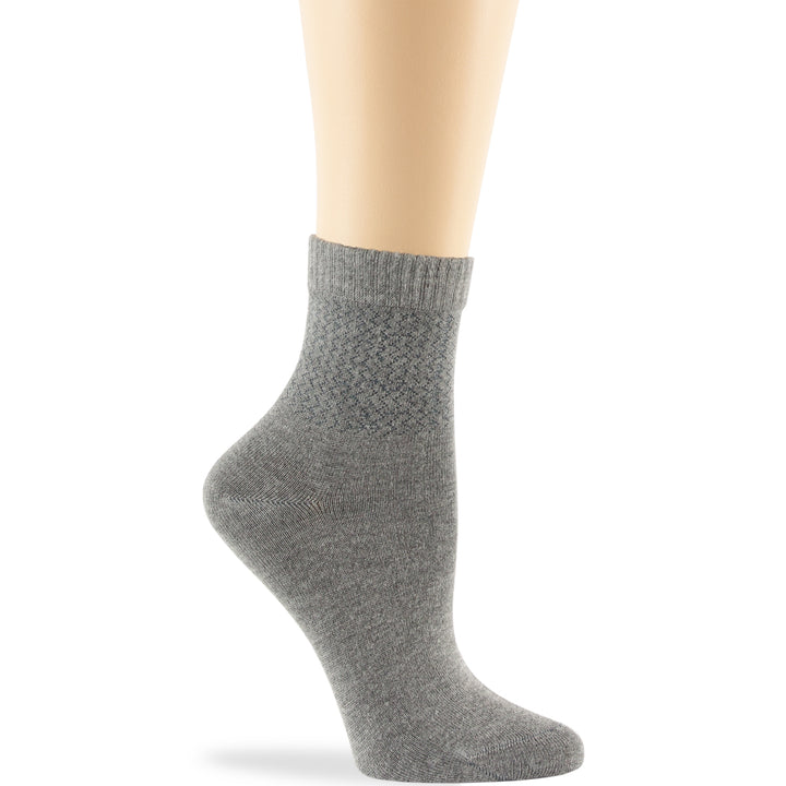 women-bamboo-diabetic-ankle-sock-thin-soft-breathable-seamless-non-binding-4 pairs-large-gray