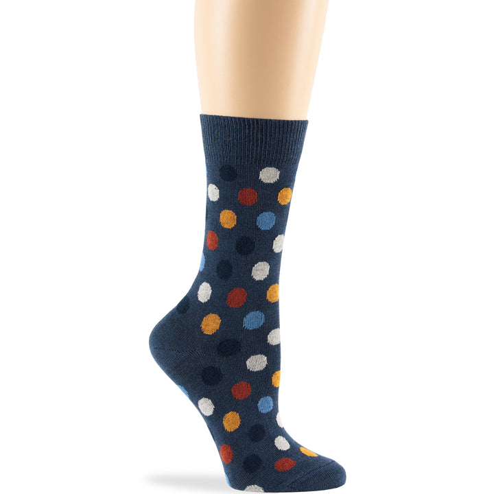 women-cotton-crew-socks-4 pack-large-polka-light-navy-blue