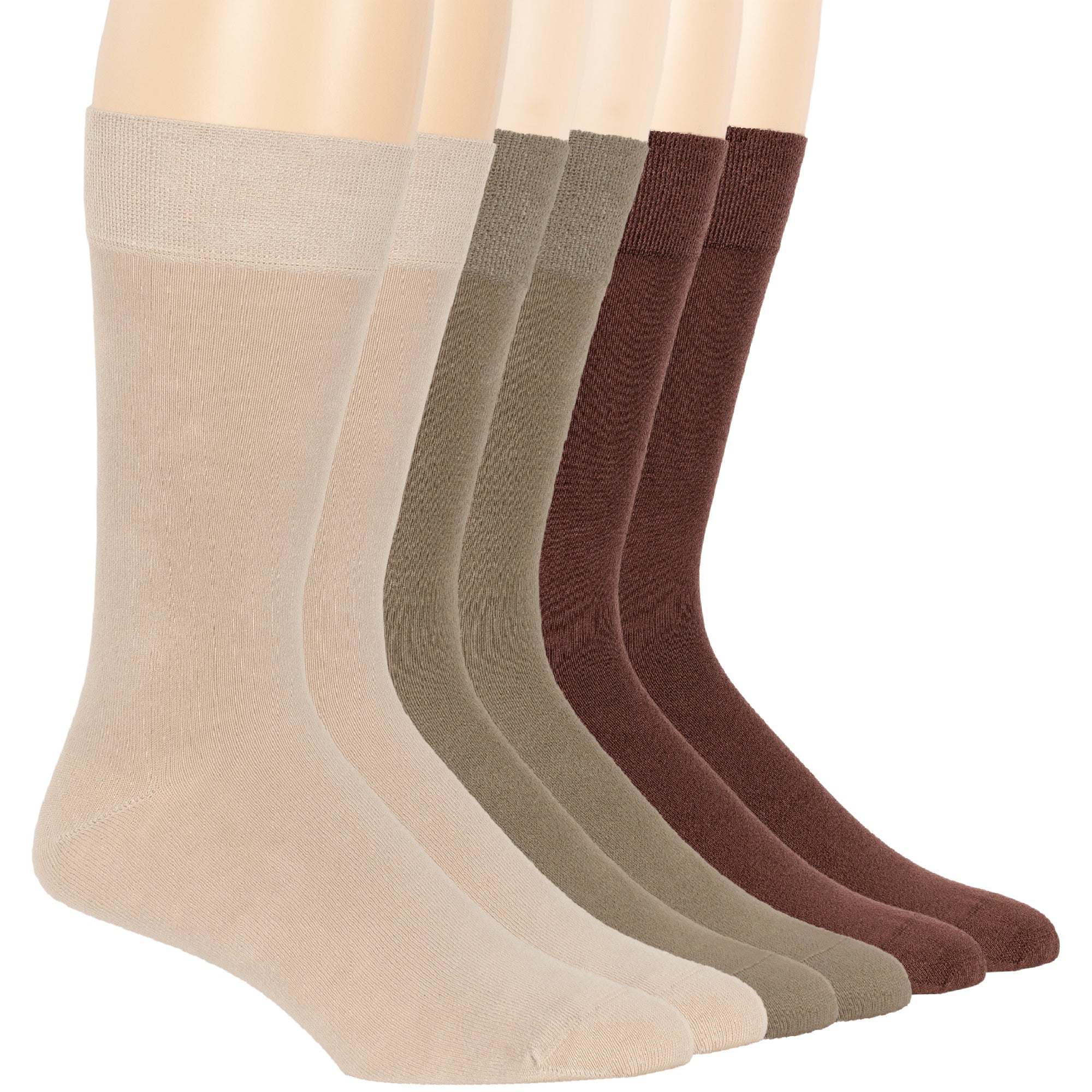 Men Bamboo Ankle Socks 6 Pack 10-13 (L) 43-46 Brown
