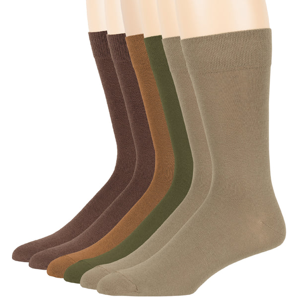 men-cotton-socks-6-pack-crew-large-10-13-brown-golden-brown-olive-green-khaki