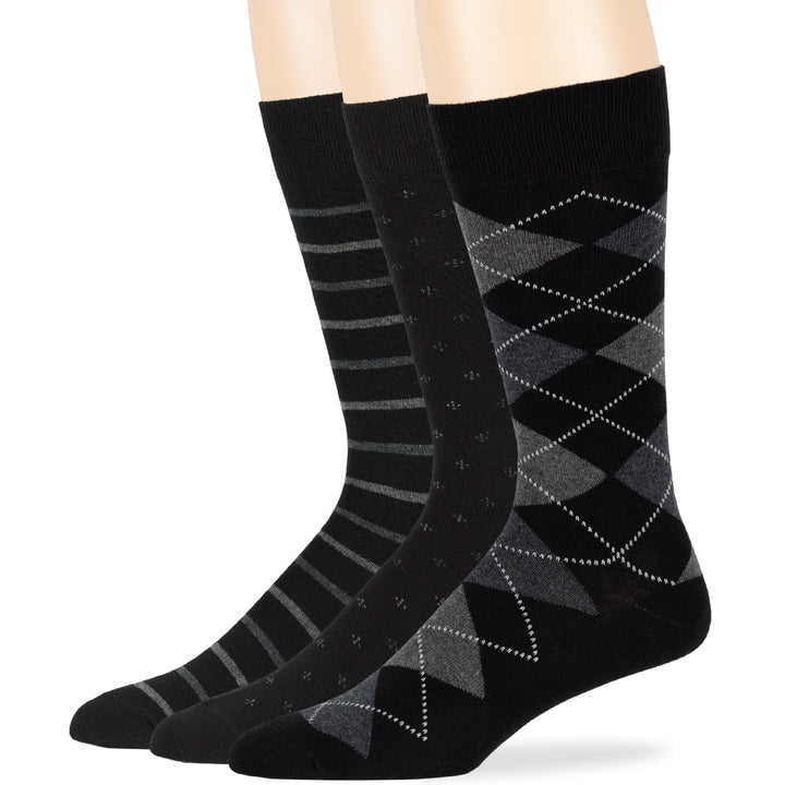 men-cotton-socks-6-pack-crew-large-10-13-assorted-patterned-black