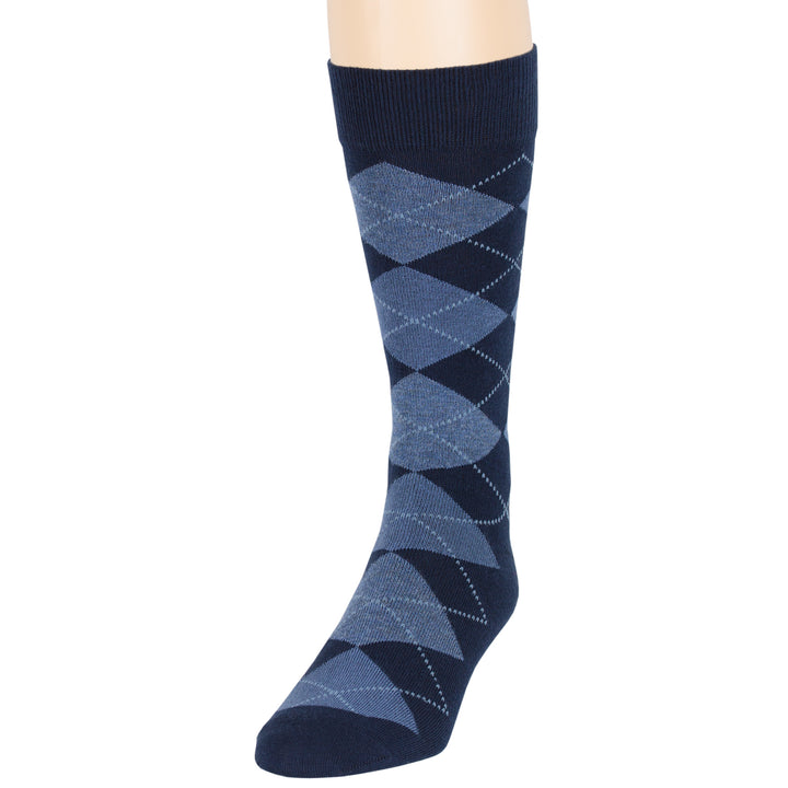 men-cotton-dress-socks-6-pack-crew-large-10-13-argyle-patterned-dark-navy