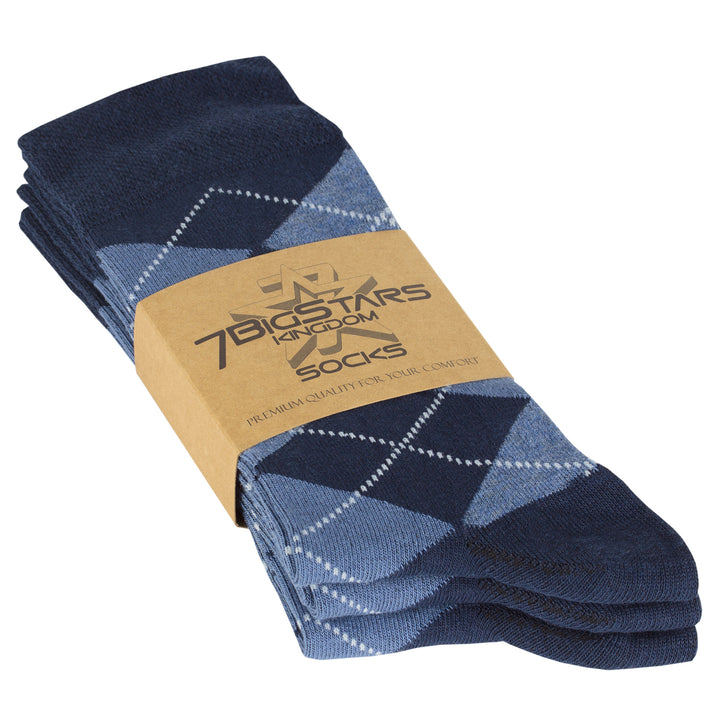 men-cotton-dress-socks-6-pack-crew-large-10-13-argyle-patterned-dark-navy