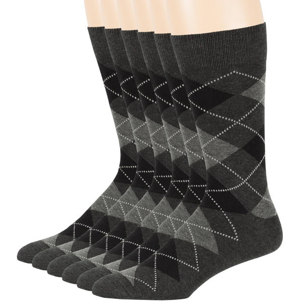 men-cotton-dress-socks-6-pack-crew-large-10-13-argyle-patterned-charcoal