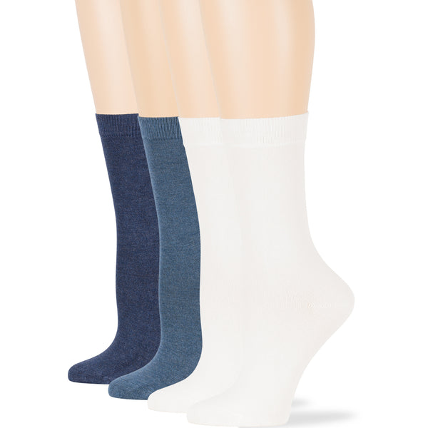 women-bamboo-socks-4-pack-crew-large-10-12-light-navy-denim-blue-white