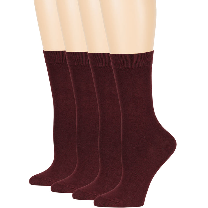 women-bamboo-socks-4-pack-crew-large-10-12-burgundy