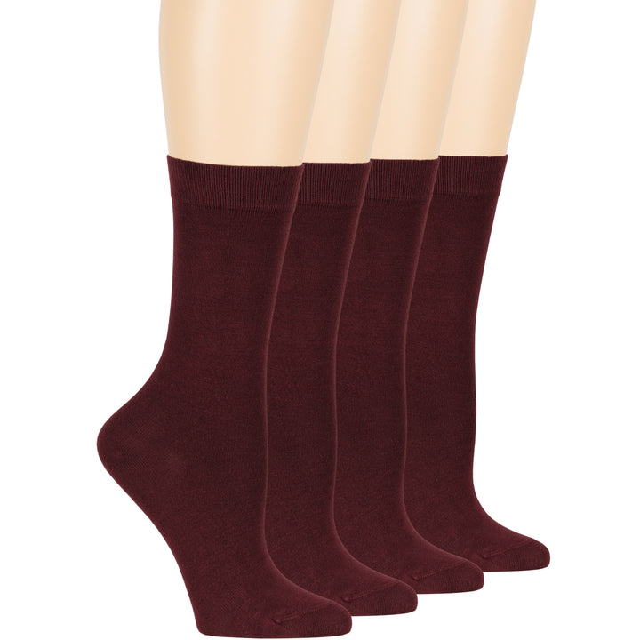 women-bamboo-socks-4-pack-crew-large-10-12-burgundy